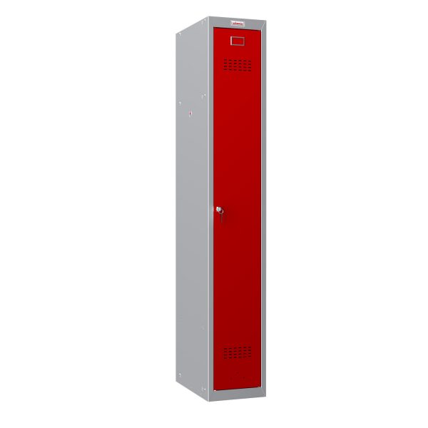 Phoenix PL Series PL1130GRK 1 Column 1 Door Personal Locker Grey Body/Red Door with Key Lock